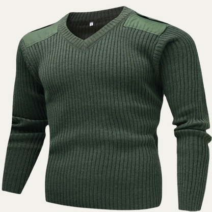 Men's Ribbed V Neck Sweater - Vonnera