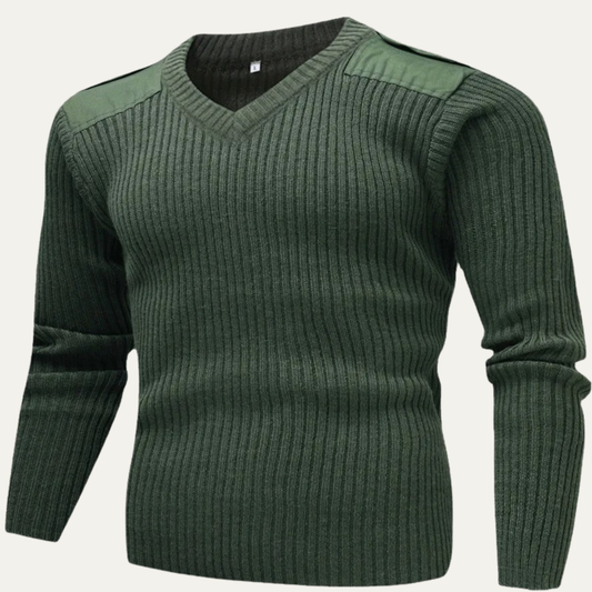 Men's Ribbed V Neck Sweater - Vonnera