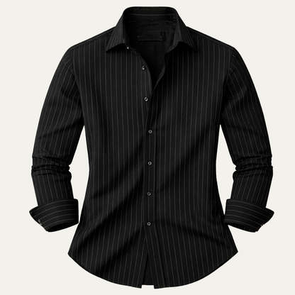 Men's Slim Fit Striped Button Up Shirt - Vonnera