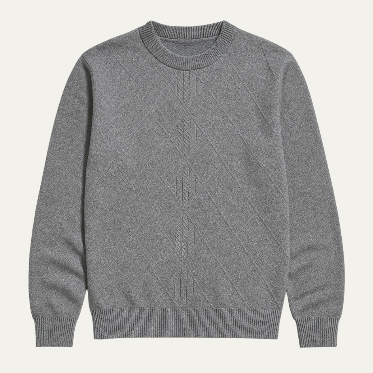 Men's Diamond Pattern Crew Neck Knit Sweater - Vonnera