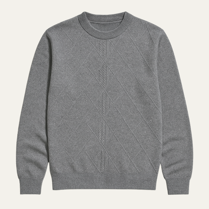Men's Diamond Pattern Crew Neck Knit Sweater - Vonnera