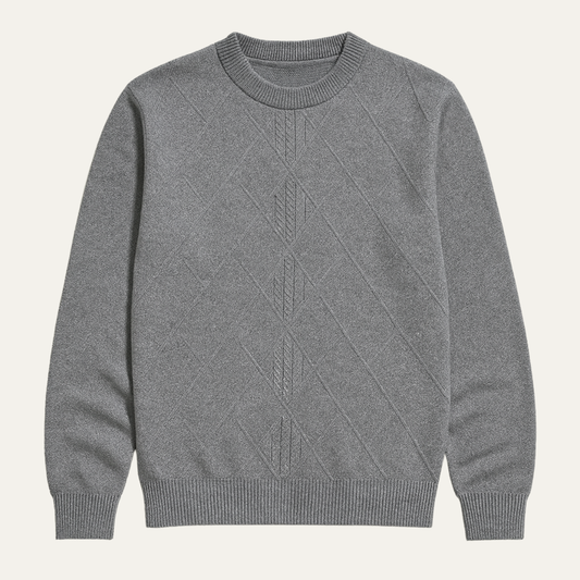 Men's Diamond Pattern Crew Neck Knit Sweater - Vonnera