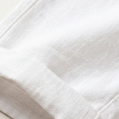 Men's Cotton Linen Straight Leg Pants Breathable Beige