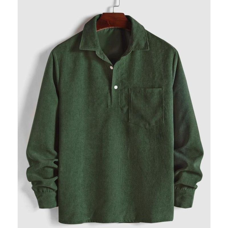 Men's Relaxed Fit Collared Pullover Shirt Casual - Vonnera