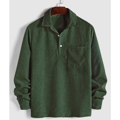Men's Relaxed Fit Collared Pullover Shirt Casual - Vonnera