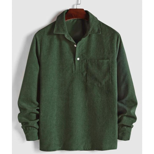 Men's Relaxed Fit Collared Pullover Shirt Casual - Vonnera