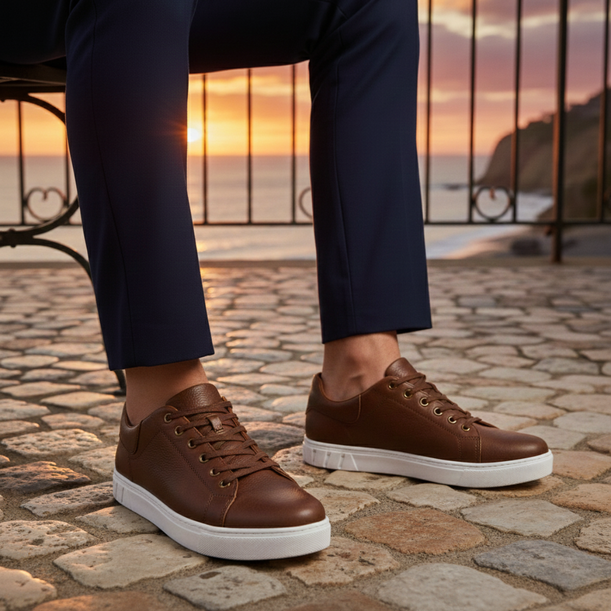 Men's Leather Low Shoes Classic Brown
