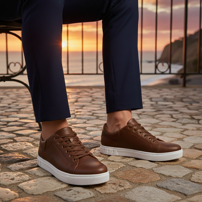 Men's Leather Low Shoes Classic Brown