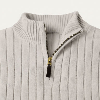 Men's Quarter Zip Sweater Old Money Color