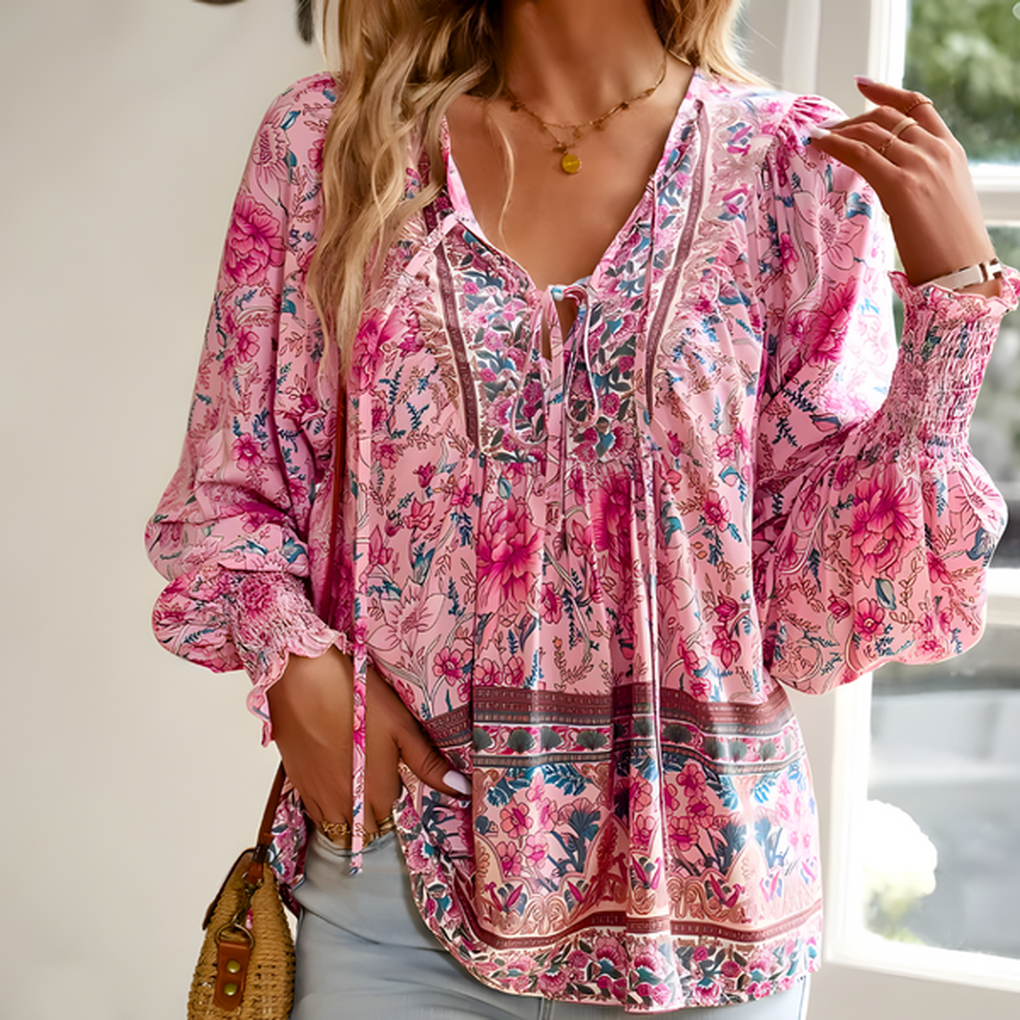 Women's Floral Blouse Everyday Wear - Vonnera