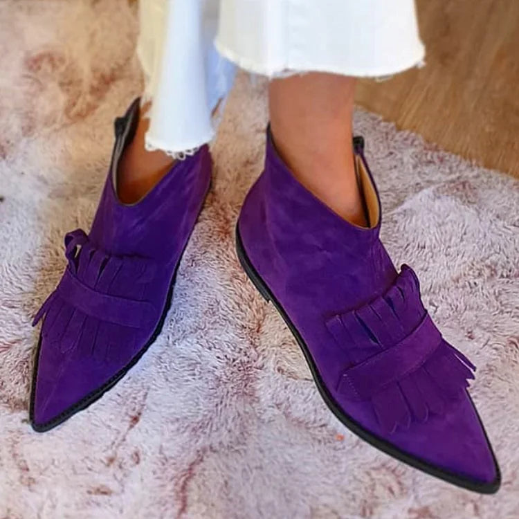Women's Fringed Ankle Boots - Vonnera