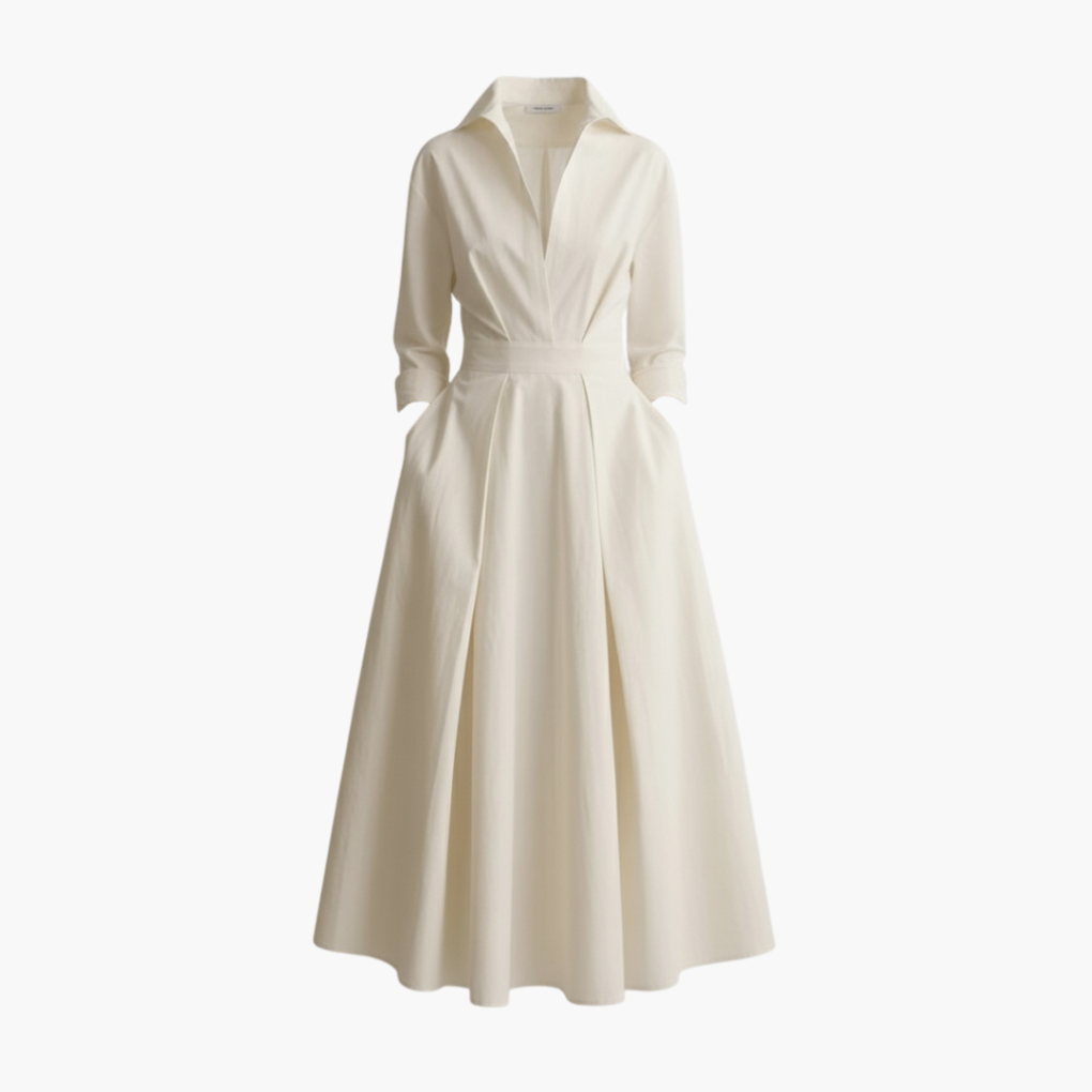 Women's Long Shirt Dress Button Front Waist Detail