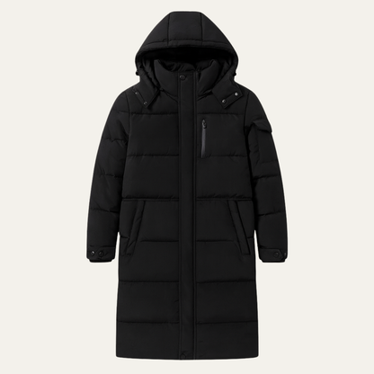 Men's Thermal Longline Puffer Coat Black - Vonnera
