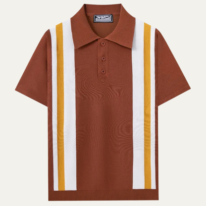 Men's Retro Striped Polo Shirt Cotton Casual - Vonnera