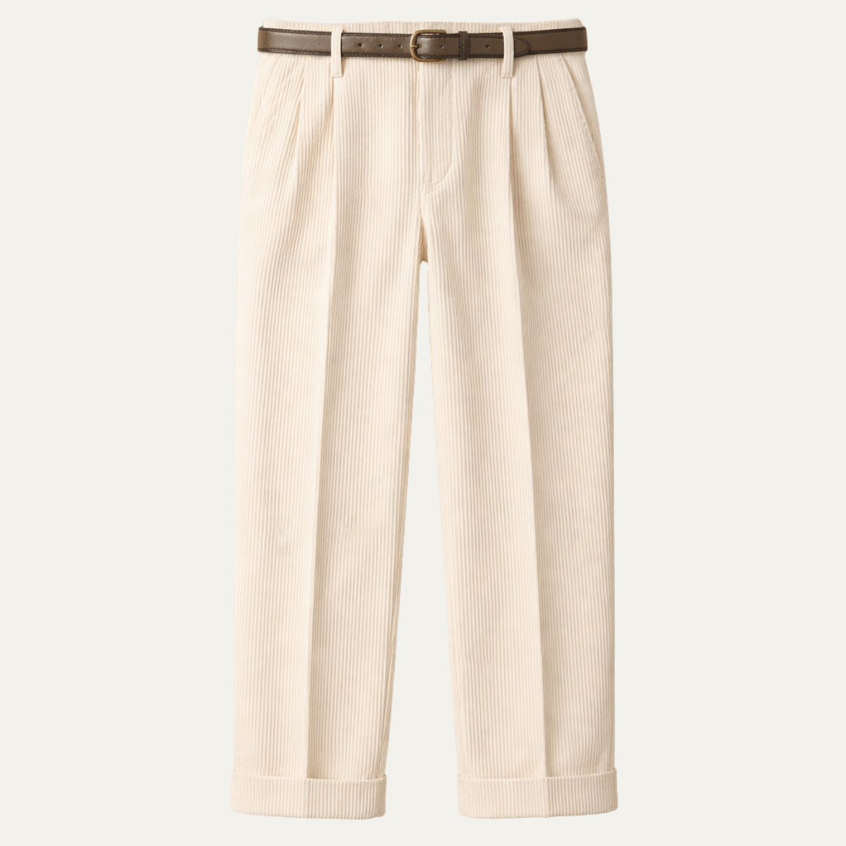 Men's Formal Straight Leg Pants High Waist Pleated Wool Black - Vonnera