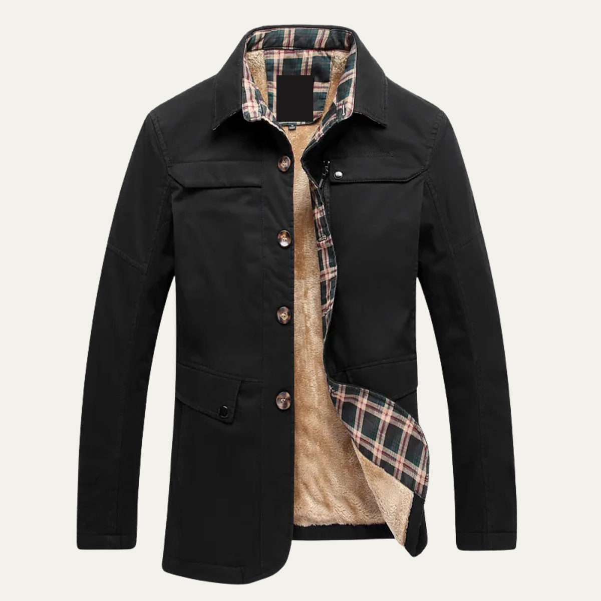 Men's Fleece Lined Plaid Jacket