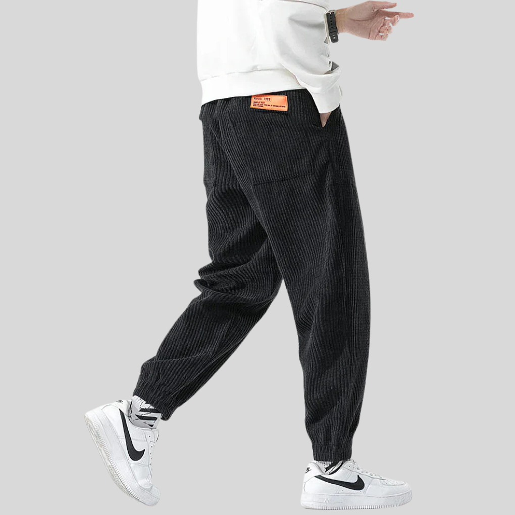 Men's Corduroy Wide Leg Joggers Relaxed Fit