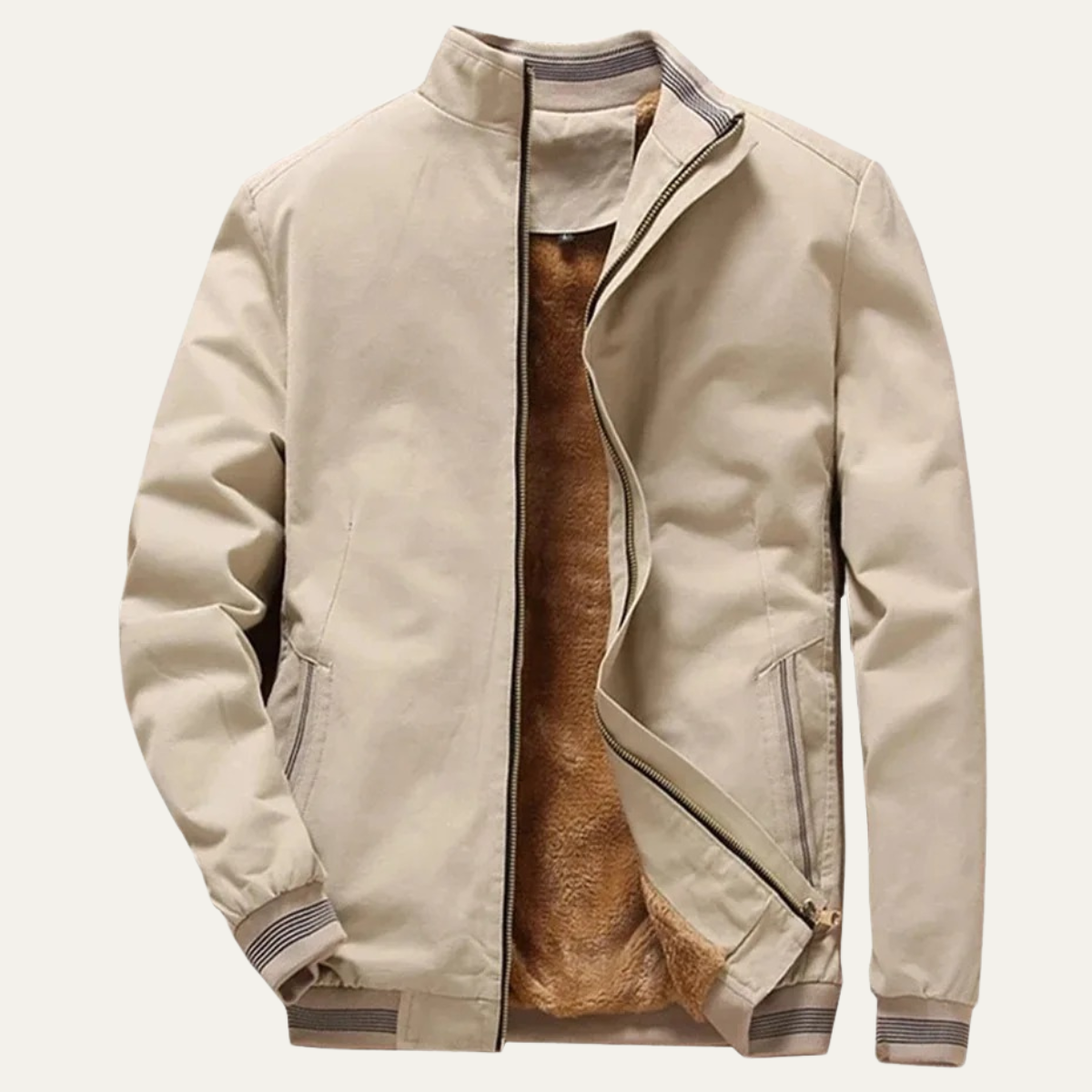 Men's Fleece Aviator Bomber Jacket Warm - Vonnera