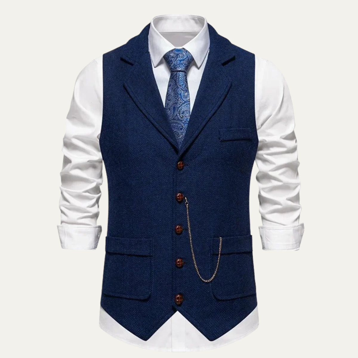 Men's Tweed Waistcoat Classic Brown