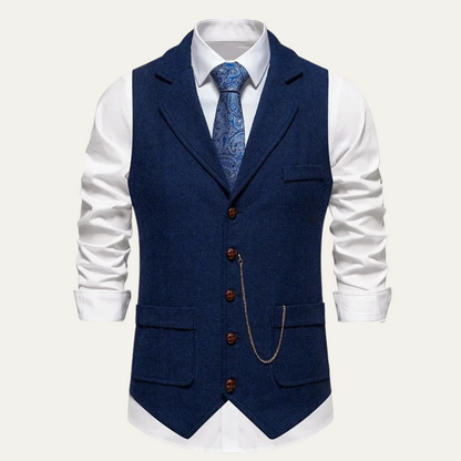Men's Tweed Waistcoat Classic Brown