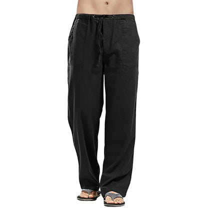 Ralph Men's Linen Pants Oversized Breathable Beige