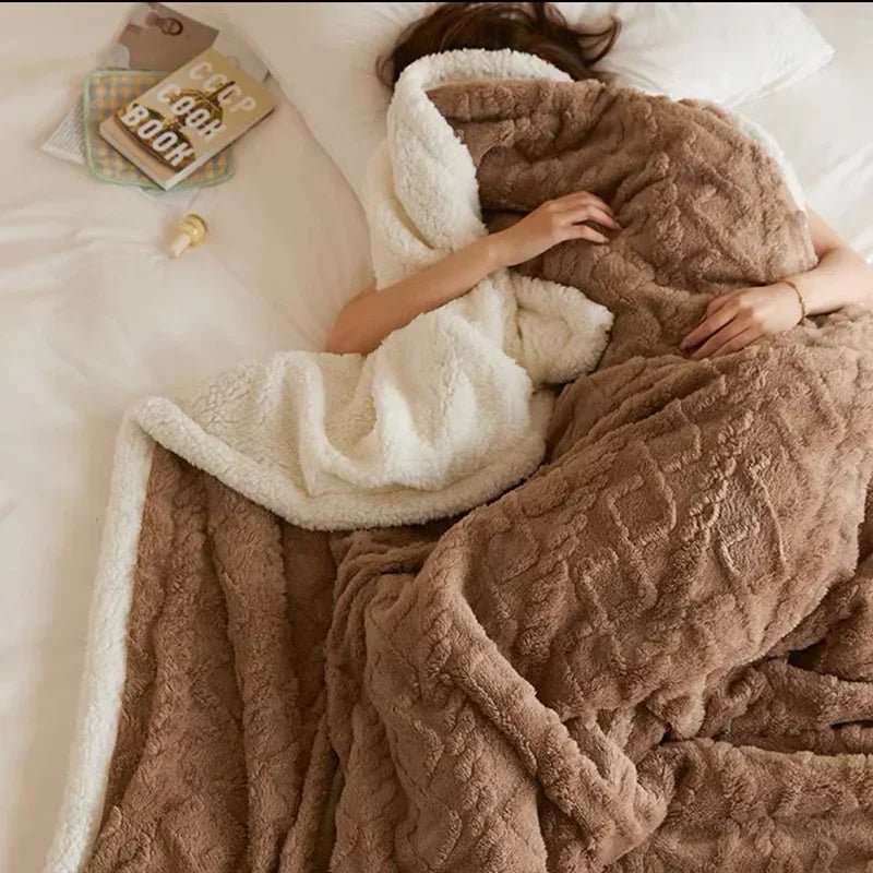 Lambswool Blanket Soft Warm Beige - Vonnera