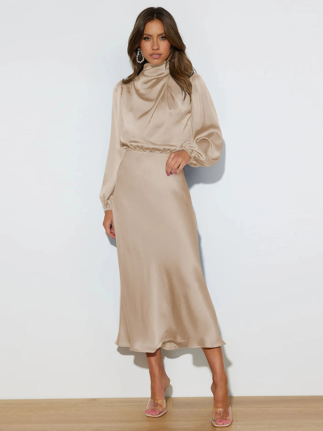 Women's Satin Evening Dress - Vonnera