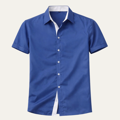Men's Solid Button-Up Dress Shirt - Vonnera