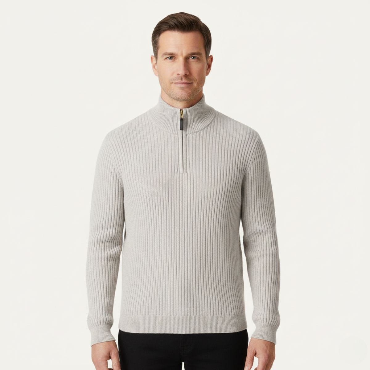 Men's Quarter Zip Sweater Old Money Color