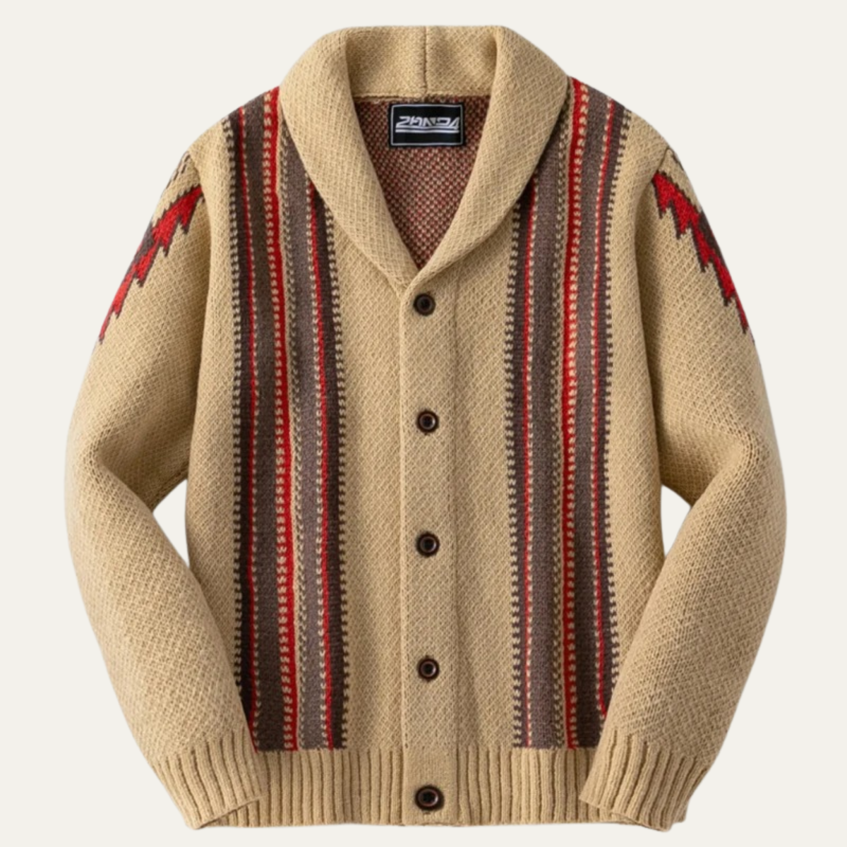 Men's Striped Knit Cardigan Retro Shawl Collar - Vonnera