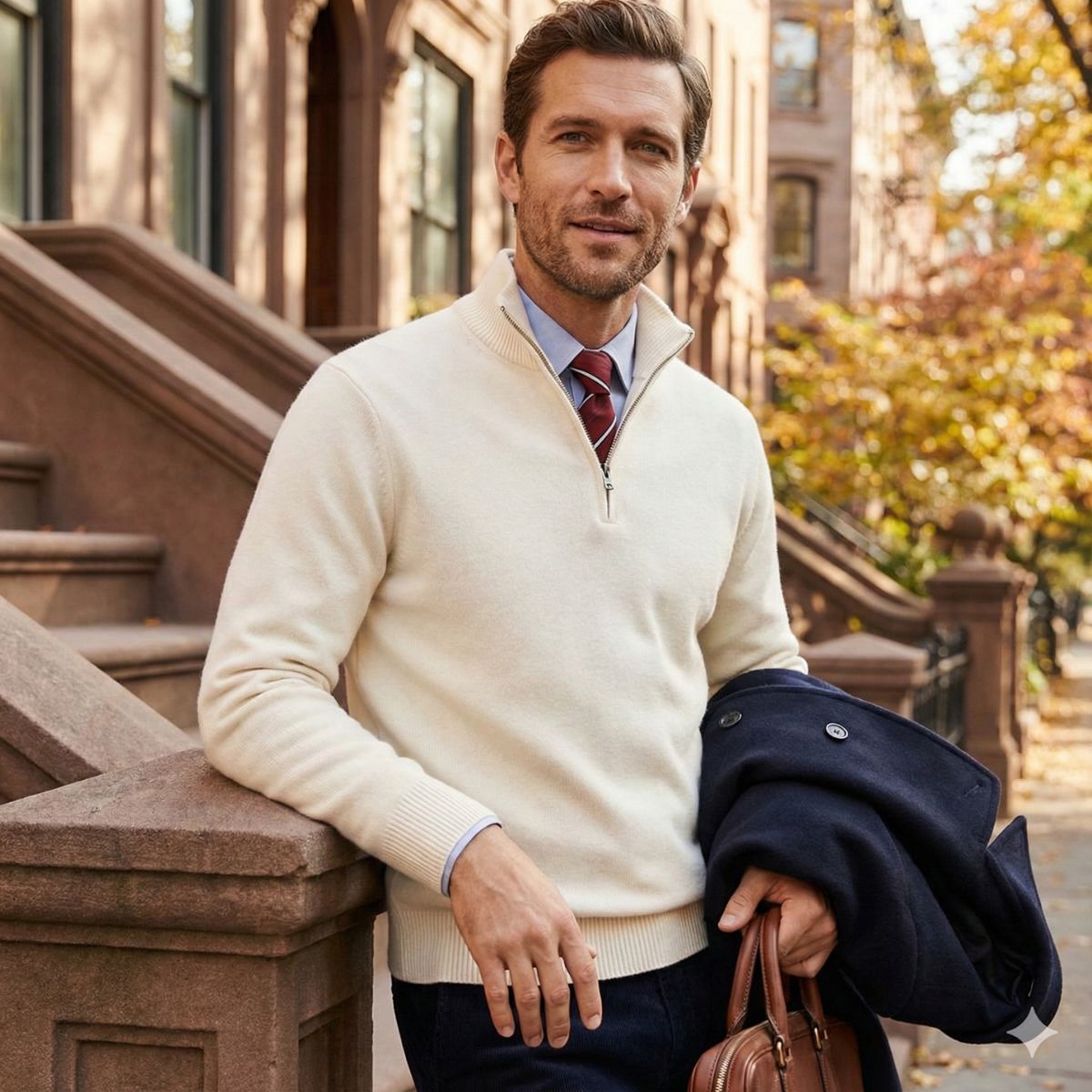 Men's Modern Quarter Zip Sweater