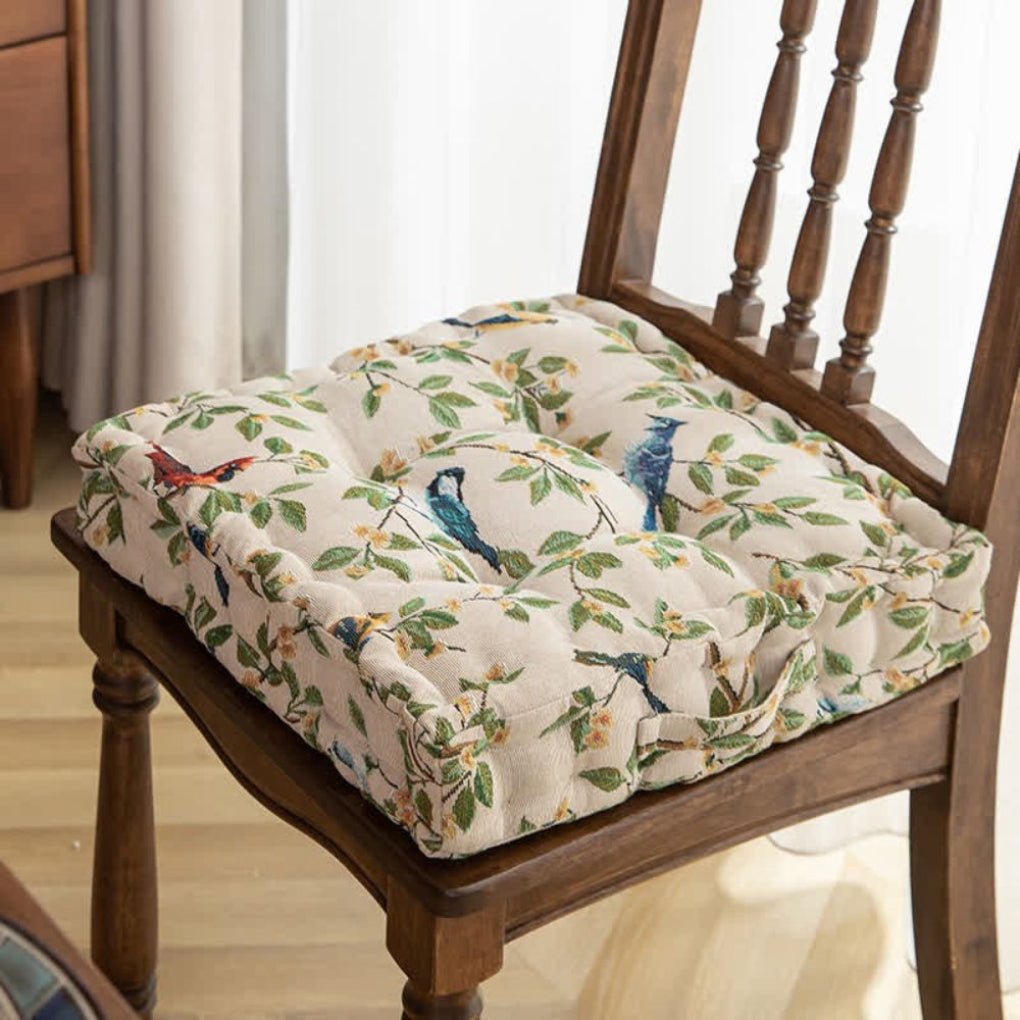 Padded Seat Cushion With Ties For Dining Chairs - Vonnera
