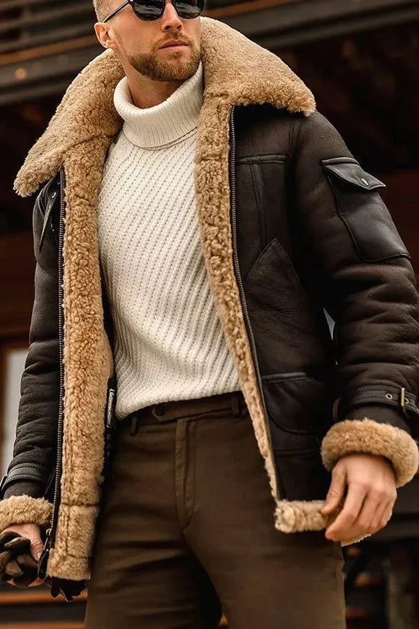 Men's Leather Jacket Camel Brown - Vonnera