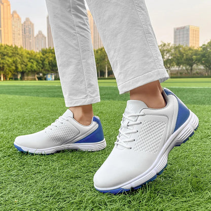 Mens Golf Shoes Waterproof Leather Black