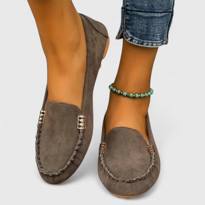 Ruby | Women's Suede Slip-On Loafers Flat Moccasin Shoes