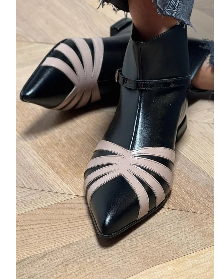 Women's Pointed Ankle Boots Geometric Design - Vonnera