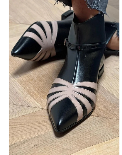 Women's Pointed Ankle Boots Geometric Design - Vonnera