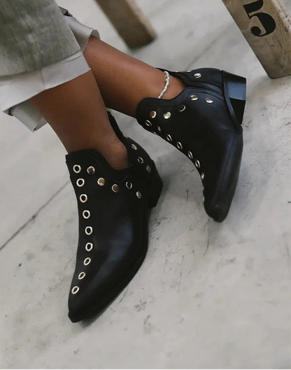 Women's Pointed Toe Boots Stud Style - Vonnera