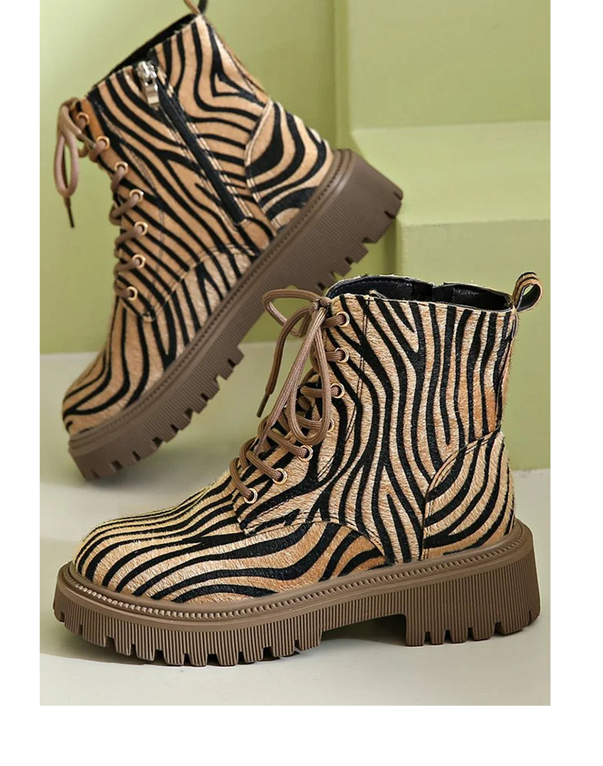 Women's Animal Print Side Zip Boots - Vonnera