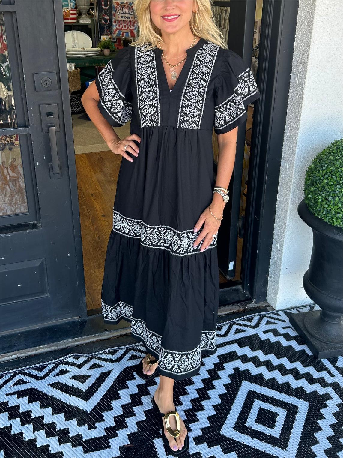 Women's Flowy Loose Fit Maxi Dress Tummy Control - Vonnera