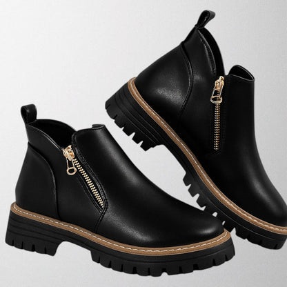 Women's Ankle Boots Rounded Toe Zipper Style