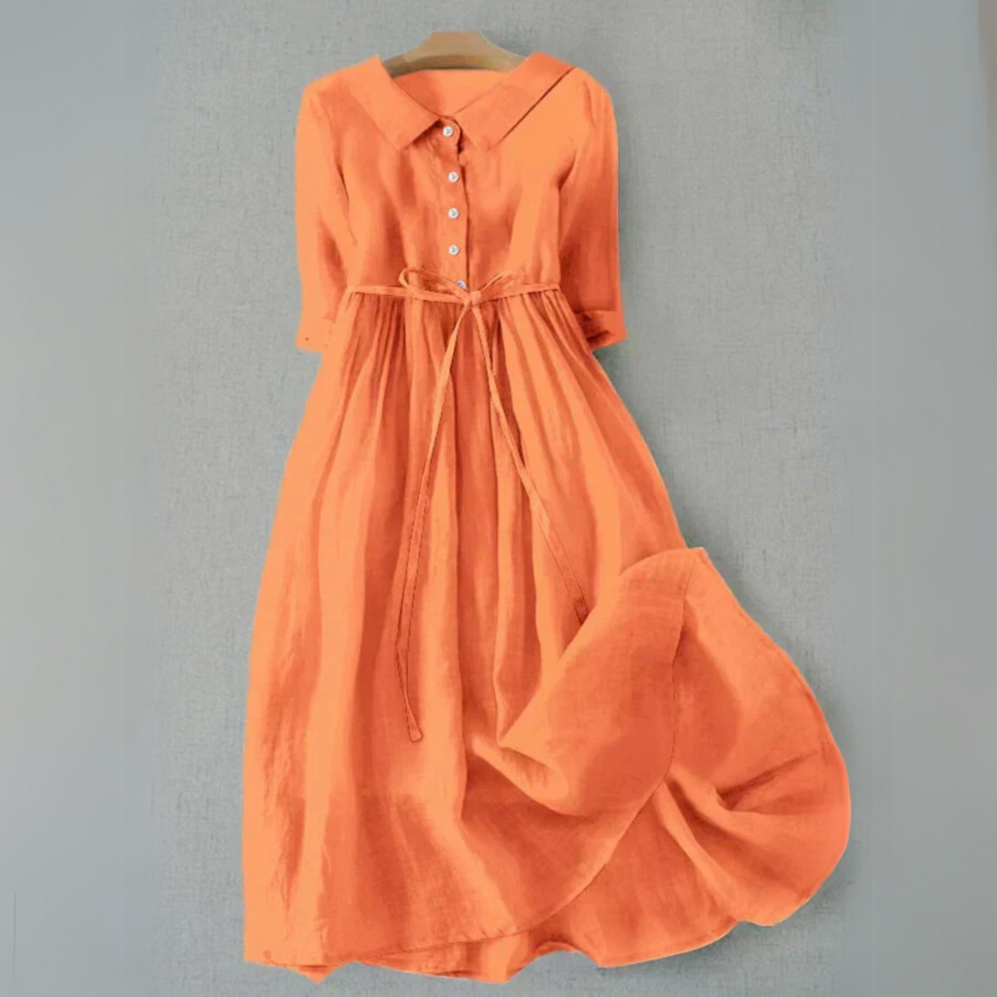Women's Midi Dress Full Button Front Casual