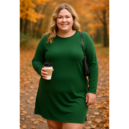 Women's Long Sleeve Round Neck Dress Comfortable