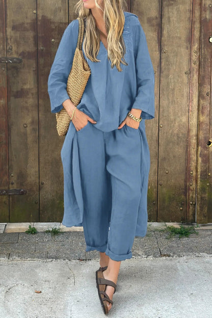 Women's Two Piece Wide Leg Pants Set Loose Fit