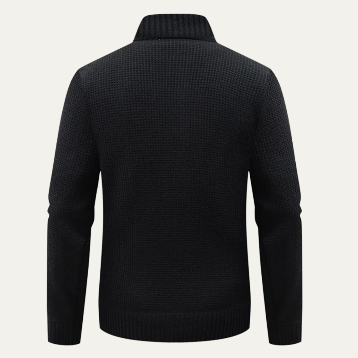 Men's Quilted Puffer Jacket Warm Zip Up Knit Black