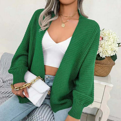 Women's Open-Front Knit Cardigan Long Sleeve Cozy Sweater