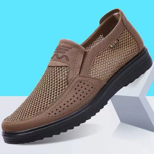 Men's Breathable Loafers Lightweight Leather Brown - Vonnera