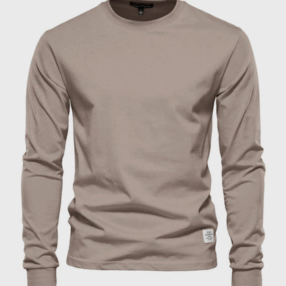Men's Cotton Long Sleeve Shirt Round Neck - Vonnera