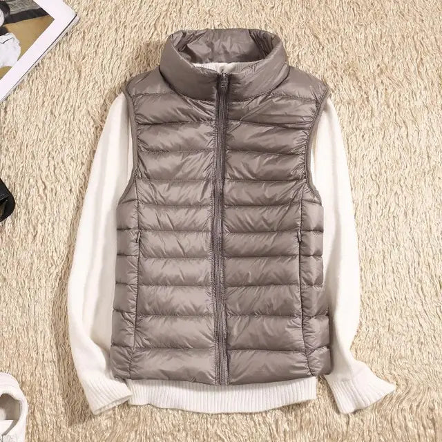 Women's Lightweight Down Vest Warm Beige