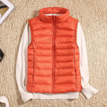 Women's Lightweight Down Vest Warm Beige